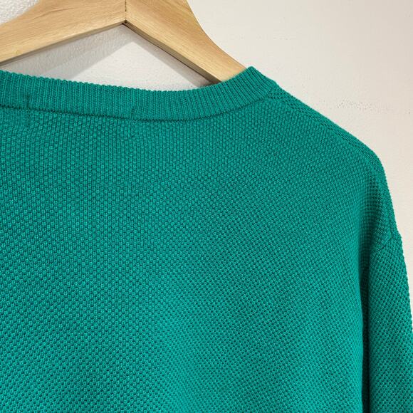 Crown & Ivy XXL Green Sweater Soft Cotton Wool Blend Preppy Cozy Classic - Picture 6 of 7